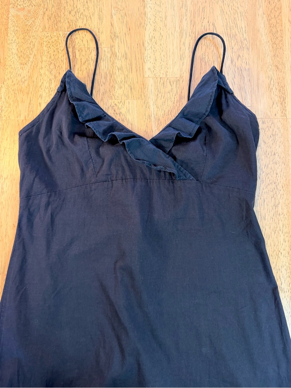 Vintage XOXO Slip Dress Cami-style Ruffle & Frill Hem Black SZ L Y2K/Whimsigoth - Picture 4 of 9